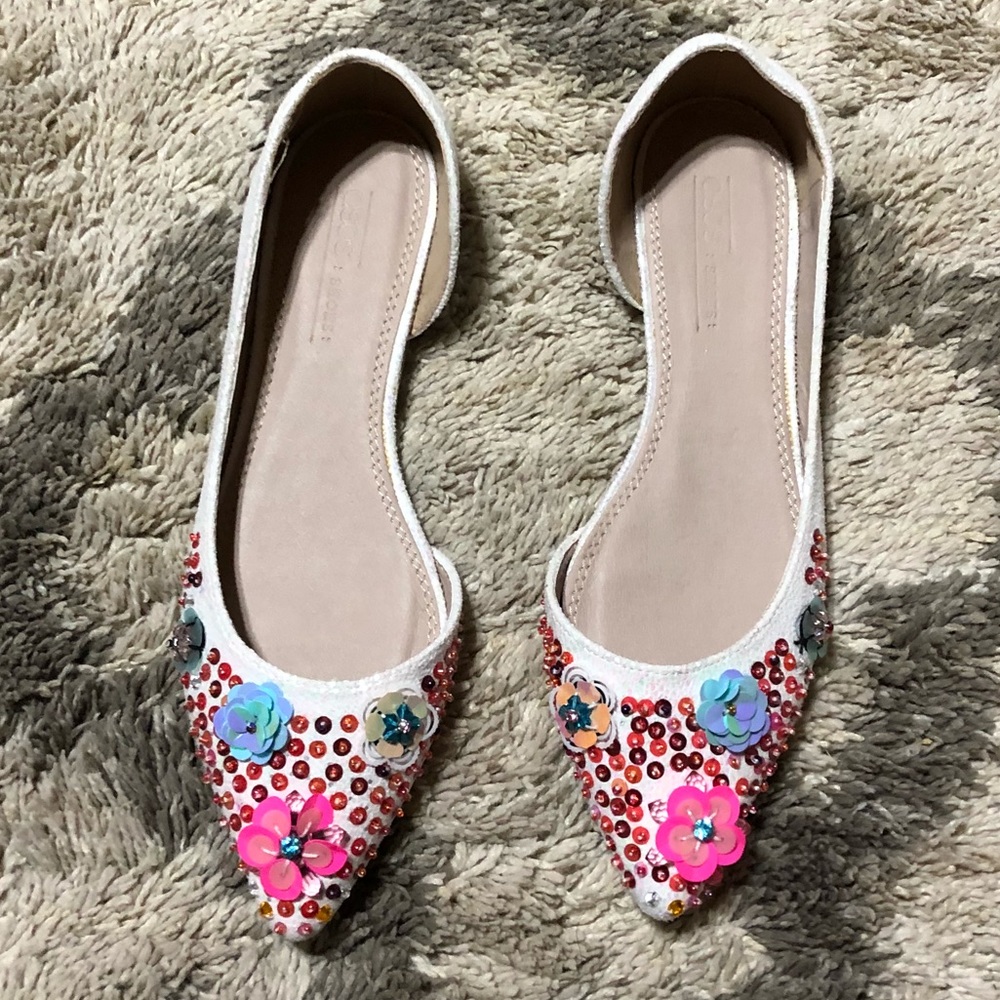 sequined flats